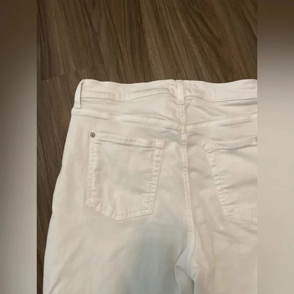 7 for all mankind white cropped Alexa high rise waist fringe at bottom size 32 - Picture 6 of 13